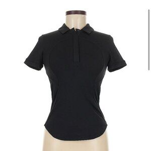 Lululemon Quick Drying Short Sleeve Polo Top in Black Size 0